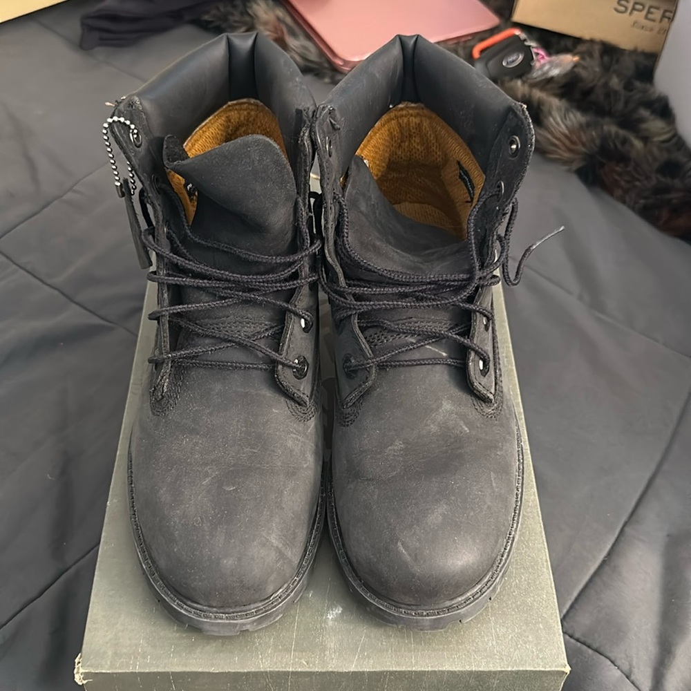 Kid Timberlands 6(inch) premium Black Nubuck